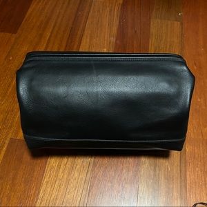 Coach Black Leather Dopp or Toiletries Travel Kit